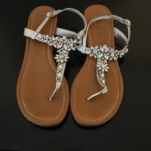 Silver dressy sandals 8.5